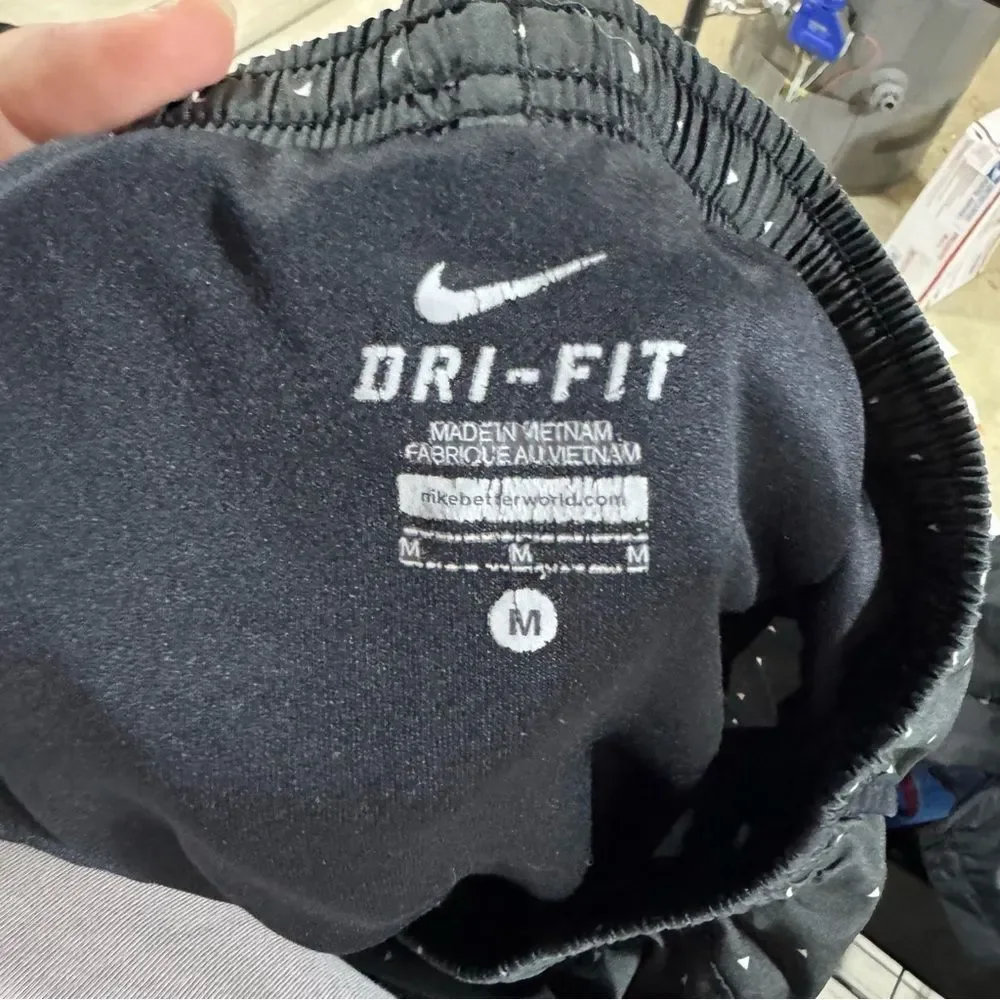 Nike Dri-Fit Black Patterned Lined Activewear Running Shorts